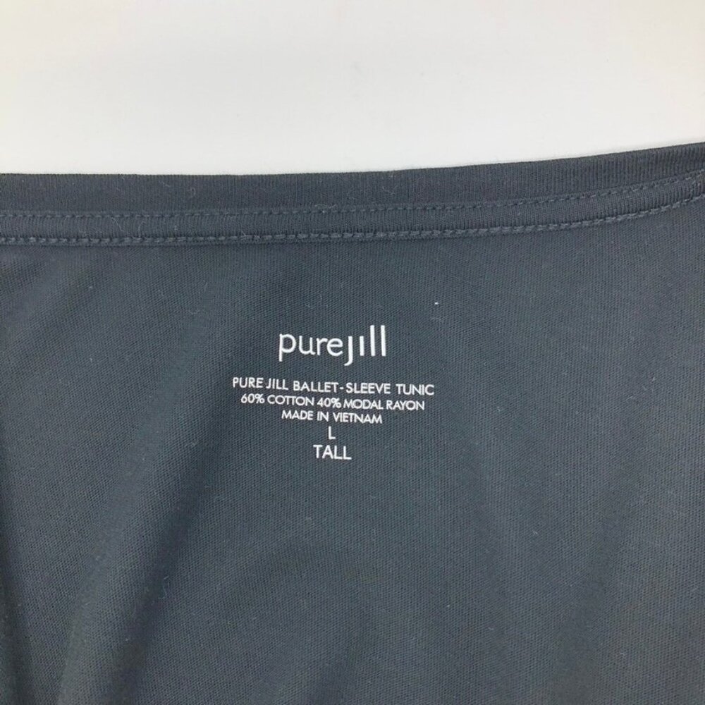 J Jill Pure Jill Ballet Sleeve Tunic Size L Tall Black - Picture 4 of 4